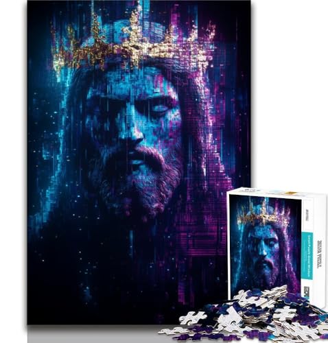 Puzzle 1000 Teile für Erwachsene, Fantasy Jesus, hilft dem Gehirn, süchtig machendes Spielzeug zu trainieren, um Geduld zu fördern, Künstlersammlung, bildende Kunst, 50x75cm von FLKFDOZ