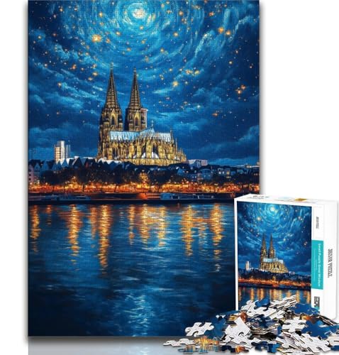 Puzzle 1000 Teile für Erwachsene, Geschenk: Schloss unter dem Nachthimmel, Familienspiel zum Stressabbau, schwierige Herausforderung, stärkt die Liebe zwischen Paaren, 38x52cm Puzzle 1000 Teile für Erwachsene, Geschenk: Schloss unter dem Nachthimmel, Familienspiel zum Stressabbau, schwierige Herausforderung, stärkt die Liebe zwischen Paaren, 38x52cm von FLKFDOZ