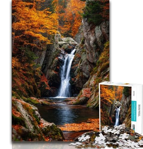 Puzzle 1000 Teile für Erwachsene, Herbstliche Wasserfalllandschaft, Hilft Dem Gehirn, Süchtig Machendes Spielzeug Zu Trainieren, Um Geduld Zu Fördern, Künstlersammlung, Bildende Kunst, 38x52cm Puzzle 1000 Teile für Erwachsene, Herbstliche Wasserfalllandschaft, Hilft Dem Gehirn, Süchtig Machendes Spielzeug Zu Trainieren, Um Geduld Zu Fördern, Künstlersammlung, Bildende Kunst, 38x52cm von FLKFDOZ