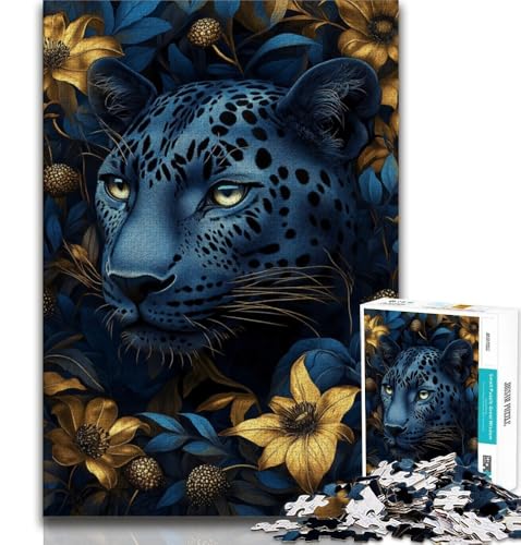 Puzzle 1000 Teile für Erwachsene, Leopard, Lernspiele, Heimdekoration, Lernspiel für Geburtstag, Weihnachten, 38x26cm von FLKFDOZ