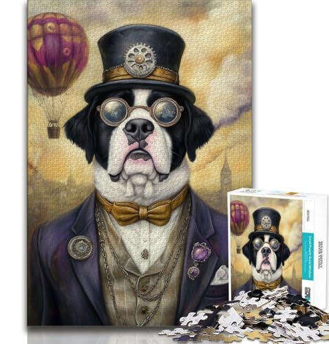 Puzzle 1000 Teile für Erwachsene, Mops mit Hut, Dekomprimierendes intellektuelles Lernspielzeug, Geburtstagsgeschenk, Geschenke 38x52cm Puzzle 1000 Teile für Erwachsene, Mops mit Hut, Dekomprimierendes intellektuelles Lernspielzeug, Geburtstagsgeschenk, Geschenke 38x52cm von FLKFDOZ