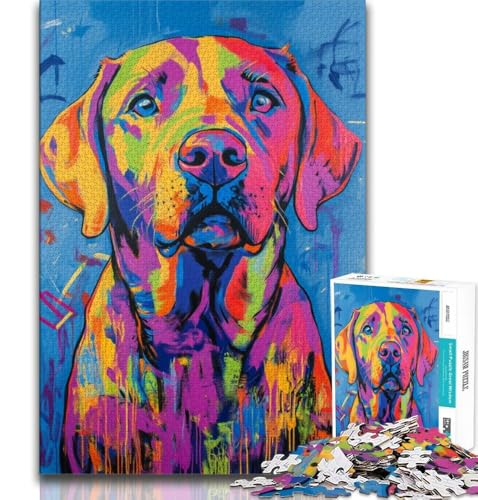 Puzzle 1000 Teile für Erwachsene, Ölgemälde mit Labrador Retriever, hilft dem Gehirn, süchtig machendes Spielzeug zu trainieren, um Geduld zu fördern, Künstlersammlung, bildende Kunst, 50x75cm Puzzle 1000 Teile für Erwachsene, Ölgemälde mit Labrador Retriever, hilft dem Gehirn, süchtig machendes Spielzeug zu trainieren, um Geduld zu fördern, Künstlersammlung, bildende Kunst, 50x75cm von FLKFDOZ
