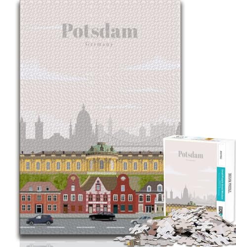 Puzzle 1000 Teile für Erwachsene, Reise nach Potsdam, anspruchsvolles Spiel und Familienspiel, Geburtstagsgeschenk, Geschenke, Wandkunst für Kinder ab 14 Jahren, 38x26cm von FLKFDOZ