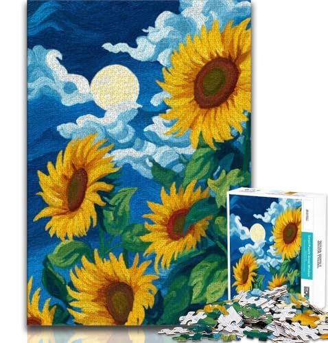 Puzzle 1000 Teile für Erwachsene, Sonnenblume, Lernspielzeug, Geschenke für Freunde und Familie ab 14 Jahren, 38x26cm von FLKFDOZ