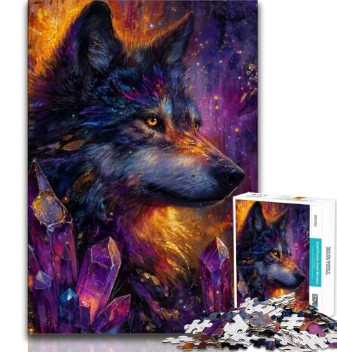 Puzzle 1000 Teile für Erwachsene, Wolfskunst, Lernspielzeug, Geschenke für Freunde und Familie ab 14 Jahren, 38x26cm von FLKFDOZ