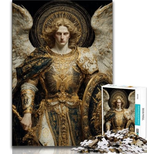 Puzzle 1000 Teile für Erwachsene, Zehn mittelalterliche Engelritter, Lernspiele, Heimdekoration, Lernspiel für Geburtstag, Weihnachten, 38x26cm von FLKFDOZ