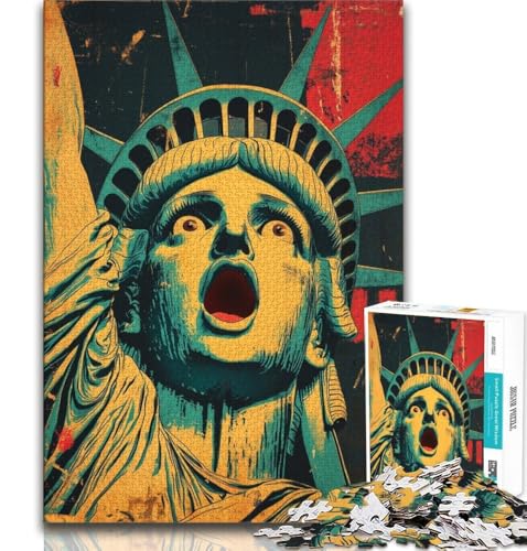 Puzzle 1000 Teile für Erwachsene, abstrakte Freiheitsstatue, Lernspiele, Heimdekoration, Lernspiel für Geburtstag, Weihnachten, 38x26cm von FLKFDOZ