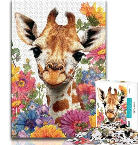 Puzzle 1000 Teile für Erwachsene Blumen Giraffe, Lernspiele Heimdekoration Lernspiel für Geburtstag, Weihnachten 50x75cm Puzzle 1000 Teile für Erwachsene Blumen Giraffe, Lernspiele Heimdekoration Lernspiel für Geburtstag, Weihnachten 50x75cm von FLKFDOZ
