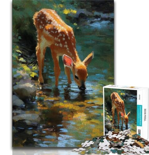 Puzzle 1000 Teile für Erwachsene und Jugendliche, Hirsch, Denkspiel, Spielzeug, mit vollständig ineinandergreifenden, zufällig geformten Teilen, für Kinder ab 14 Jahren, 38x26cm Puzzle 1000 Teile für Erwachsene und Jugendliche, Hirsch, Denkspiel, Spielzeug, mit vollständig ineinandergreifenden, zufällig geformten Teilen, für Kinder ab 14 Jahren, 38x26cm von FLKFDOZ
