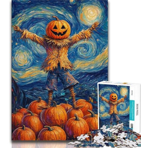 Puzzle 1000 Teile für Erwachsene und Jugendliche, Nachthimmel-Kürbismann, Denkspiel-Spielzeug, mit vollständig ineinandergreifenden, zufällig geformten Teilen, für Kinder ab 14 Jahren, 38x26cm Puzzle 1000 Teile für Erwachsene und Jugendliche, Nachthimmel-Kürbismann, Denkspiel-Spielzeug, mit vollständig ineinandergreifenden, zufällig geformten Teilen, für Kinder ab 14 Jahren, 38x26cm von FLKFDOZ
