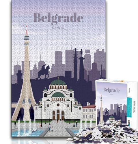 Puzzle 1000 Teile für Erwachsene und Jugendliche, Reise nach Belgrad, anspruchsvolles Spiel und Familienspiel, Künstlersammlung, bildende Kunst, für Kinder ab 14 Jahren, 38x26cm von FLKFDOZ