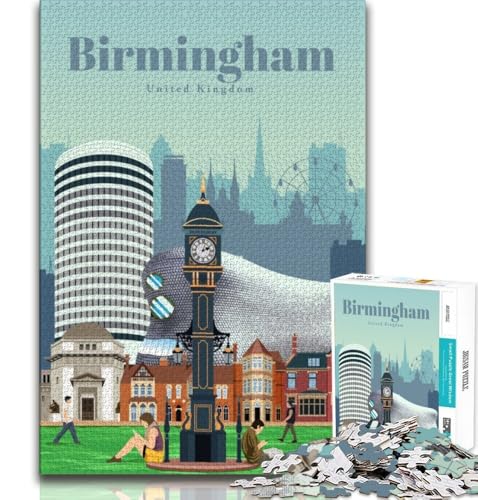 Puzzle 1000 Teile für Erwachsene und Jugendliche, Reise nach Birmingham, anspruchsvolles Spiel und Familienspiel, Künstlersammlung, bildende Kunst, für Kinder ab 14 Jahren, 38x26cm von FLKFDOZ