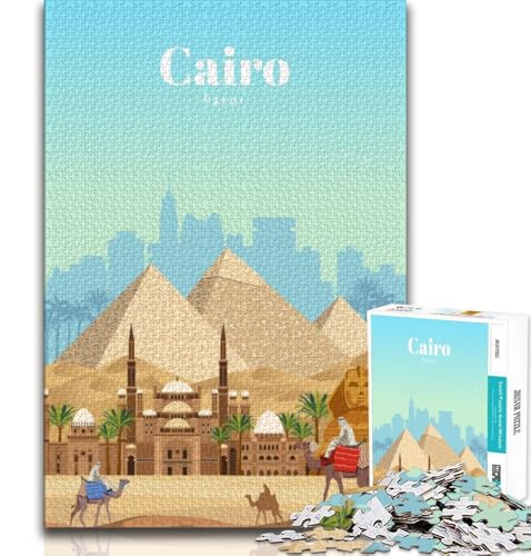 Puzzle 1000 Teile für Erwachsene und Jugendliche, Reise nach Kairo, anspruchsvolles Spiel und Familienspiel, Künstlersammlung, bildende Kunst, für Kinder ab 14 Jahren, 38x26cm von FLKFDOZ