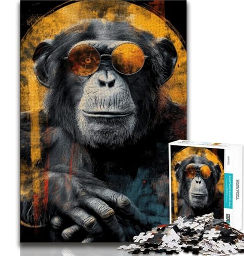 Puzzle 1000 Teile für Erwachsene und Jugendliche, Schimpanse, Denkspiel, Spielzeug, mit vollständig ineinandergreifenden, zufällig geformten Teilen, für Kinder ab 14 Jahren, 38x26cm Puzzle 1000 Teile für Erwachsene und Jugendliche, Schimpanse, Denkspiel, Spielzeug, mit vollständig ineinandergreifenden, zufällig geformten Teilen, für Kinder ab 14 Jahren, 38x26cm von FLKFDOZ