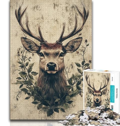 Puzzle 1000 Teile für Erwachsene und Jugendliche, Waldhirsch, anspruchsvolles Spiel, ganze Familie, 50x75cm Puzzle 1000 Teile für Erwachsene und Jugendliche, Waldhirsch, anspruchsvolles Spiel, ganze Familie, 50x75cm von FLKFDOZ