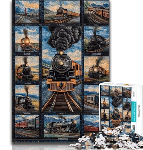 Puzzle 1000 Teile für Erwachsene und Jugendliche, Zugcollage, anspruchsvolles Spiel, ganze Familie, 38x52cm Puzzle 1000 Teile für Erwachsene und Jugendliche, Zugcollage, anspruchsvolles Spiel, ganze Familie, 38x52cm von FLKFDOZ
