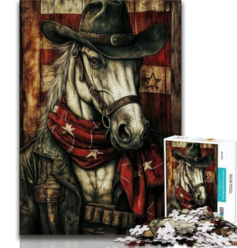 Puzzle 1000 Teile für Teenager, Cowboy-Pferd, anspruchsvolles Spiel, ganze Familie, 50x75cm Puzzle 1000 Teile für Teenager, Cowboy-Pferd, anspruchsvolles Spiel, ganze Familie, 50x75cm von FLKFDOZ