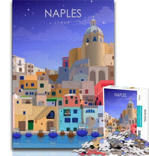 Puzzle 1000 Teile für Teenager, Geschenk, Neapel, Italien, Reiseplakat, Spielzeug, Denkspiel, einzigartige Geburtstags- und Geschenkideen für Kinder ab 14 Jahren, 38x26cm Puzzle 1000 Teile für Teenager, Geschenk, Neapel, Italien, Reiseplakat, Spielzeug, Denkspiel, einzigartige Geburtstags- und Geschenkideen für Kinder ab 14 Jahren, 38x26cm von FLKFDOZ