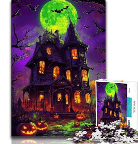 Puzzle 1000 Teile für Teenager, Geschenke, Halloween-Schloss, Spielzeug, Lernspiele, Stressabbau, einzigartige Heimdekoration und Geschenke, 38x52cm Puzzle 1000 Teile für Teenager, Geschenke, Halloween-Schloss, Spielzeug, Lernspiele, Stressabbau, einzigartige Heimdekoration und Geschenke, 38x52cm von FLKFDOZ