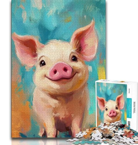 Puzzle 1000 Teile für Teenager, Geschenke, Schweinebaby, Malen, Spielzeug, Lernspiele, Stressabbau, einzigartige Heimdekoration und Geschenke, 38x52cm Puzzle 1000 Teile für Teenager, Geschenke, Schweinebaby, Malen, Spielzeug, Lernspiele, Stressabbau, einzigartige Heimdekoration und Geschenke, 38x52cm von FLKFDOZ