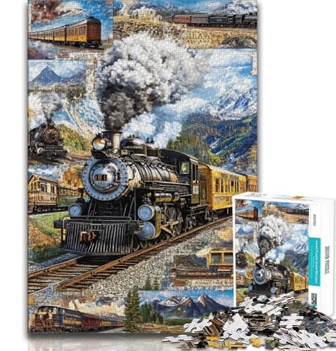 Puzzle 1000 Teile für Teenager, Geschenke, Zugcollage, Spielzeug, Denkspiel, einzigartige Geburtstags- und Geschenke für Kinder ab 14 Jahren, 38x26cm Puzzle 1000 Teile für Teenager, Geschenke, Zugcollage, Spielzeug, Denkspiel, einzigartige Geburtstags- und Geschenke für Kinder ab 14 Jahren, 38x26cm von FLKFDOZ