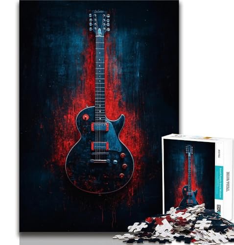 Puzzle 1000 Teile für Teenager, Geschenke für Gitarre, anspruchsvolles Spiel, ganze Familie, 50x75cm von FLKFDOZ