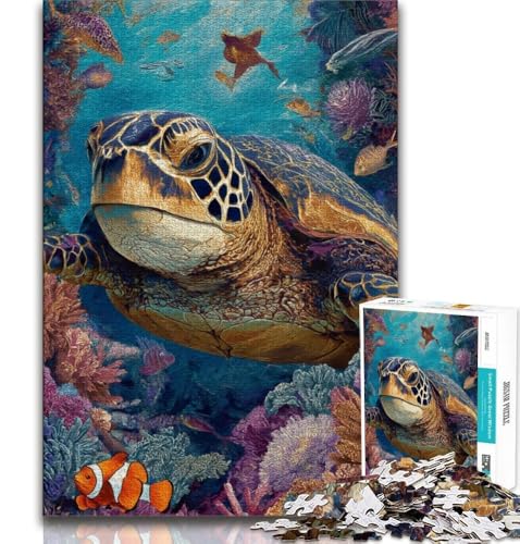 Puzzle 1000 Teile für Teenager, Geschenke für Meeresschildkröten, anspruchsvolles Spiel, ganze Familie, 38x52cm Puzzle 1000 Teile für Teenager, Geschenke für Meeresschildkröten, anspruchsvolles Spiel, ganze Familie, 38x52cm von FLKFDOZ