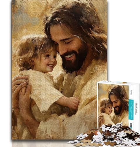 Puzzle 1000 Teile für Teenager, Jesus, anspruchsvolles Spiel und Lernspiel für die ganze Familie zum Geburtstag, Weihnachten, 38x52cm von FLKFDOZ