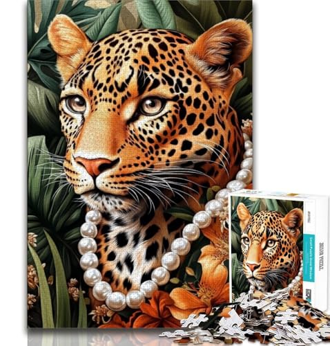 Puzzle 1000 Teile für Teenager, Leopardenrose, anspruchsvolles Spiel und Lernspiel für die ganze Familie zum Geburtstag, Weihnachten, 38x52cm von FLKFDOZ