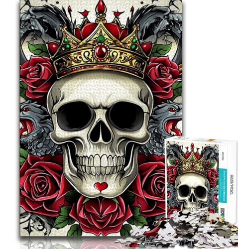 Puzzle 1000 Teile für Teenager, Skelettkönig, anspruchsvolles Spiel und Lernspiel für die ganze Familie zum Geburtstag, Weihnachten, 38x52cm von FLKFDOZ