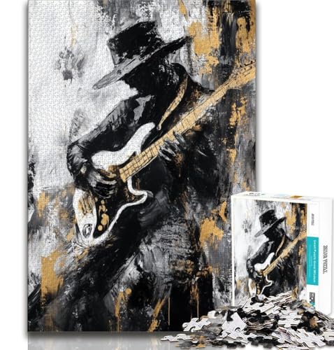 Puzzle 1000 Teile für Teenager-Geschenke, Gitarre Spielen, Ölgemälde, Spielzeug, intellektuelles Spiel, einzigartige Geburtstags- und Geschenke für Kinder ab 14 Jahren, 38x26cm Puzzle 1000 Teile für Teenager-Geschenke, Gitarre Spielen, Ölgemälde, Spielzeug, intellektuelles Spiel, einzigartige Geburtstags- und Geschenke für Kinder ab 14 Jahren, 38x26cm von FLKFDOZ