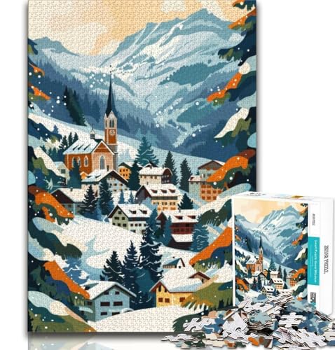 Puzzle 1000 Teile für Teenager-Geschenke, Gstaad-Poster, Spielzeug, Denkspiel, einzigartige Geburtstags- und Geschenke für Kinder ab 14 Jahren, 38x26cm Puzzle 1000 Teile für Teenager-Geschenke, Gstaad-Poster, Spielzeug, Denkspiel, einzigartige Geburtstags- und Geschenke für Kinder ab 14 Jahren, 38x26cm von FLKFDOZ