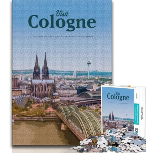 Puzzle 1000 Teile für Teenager-Geschenke „Besuchen Sie Köln“, Spielzeug, Denkspiel, einzigartige Geburtstags- und Geschenkideen für Kinder ab 14 Jahren, 38x26cm Puzzle 1000 Teile für Teenager-Geschenke „Besuchen Sie Köln“, Spielzeug, Denkspiel, einzigartige Geburtstags- und Geschenkideen für Kinder ab 14 Jahren, 38x26cm von FLKFDOZ