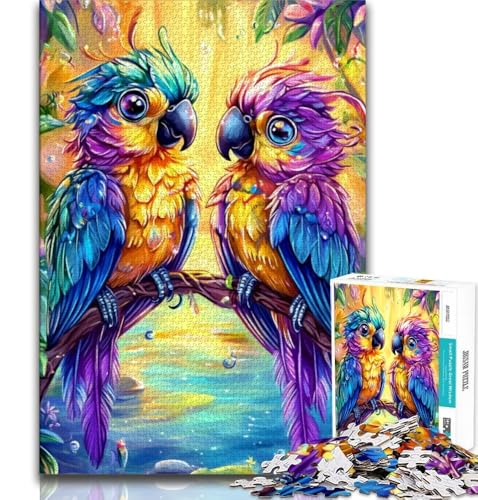 Puzzle 2000 Teile für Erwachsene, Geschenke für Zwei Papageien, pädagogisches Familienspiel, Wanddekoration, einzigartige Geburtstags, 70x100cm von FLKFDOZ