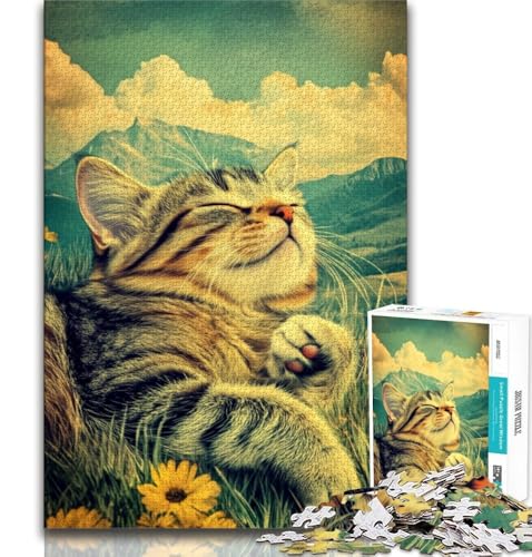 Puzzle 2000 Teile für Teenager, Bauernhofkatze, anspruchsvolles Spiel und Lernspiel für die ganze Familie zum Geburtstag, Weihnachten, 70x100cm von FLKFDOZ
