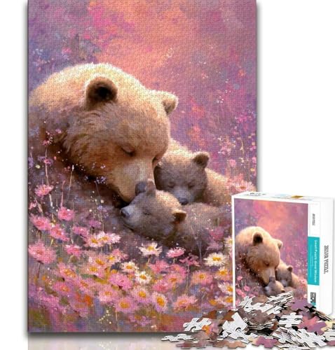 Puzzle 2000 Teile für Teenager, Braunbärenfamilie, anspruchsvolles Spiel und Familienspiel, Lernspiel für Geburtstag, Weihnachten, 70x100cm von FLKFDOZ