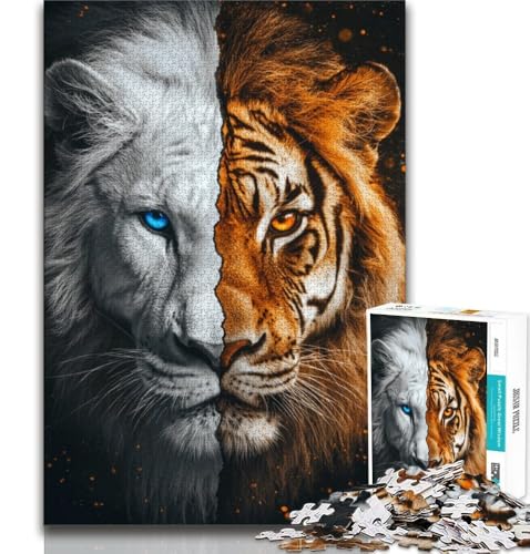 Puzzle 2000 Teile für Teenager, Tigerporträt, anspruchsvolles Spiel und Lernspiel für die ganze Familie zum Geburtstag, Weihnachten, 70x100cm von FLKFDOZ