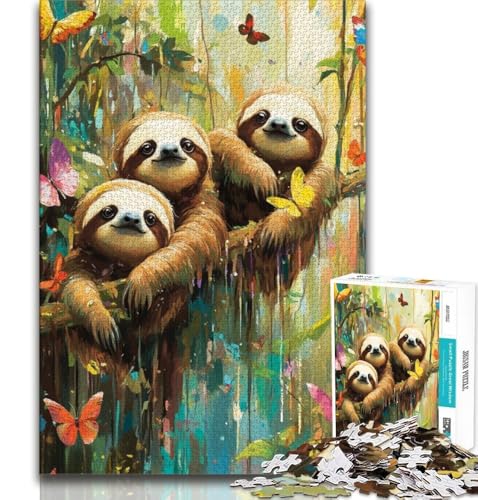 Puzzle 2000 Teile für Teenager, Waldfaultier, anspruchsvolles Spiel und Lernspiel für die ganze Familie zum Geburtstag, Weihnachten, 70x100cm von FLKFDOZ