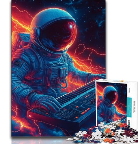 Puzzle für Erwachsene, 1000 Teile, Astronaut spielt Musik, hilft dem Gehirn beim Trainieren, süchtig machendes Spielzeug, um Geduld zu fördern, perfekte Dekoration, 38x52cm Puzzle für Erwachsene, 1000 Teile, Astronaut spielt Musik, hilft dem Gehirn beim Trainieren, süchtig machendes Spielzeug, um Geduld zu fördern, perfekte Dekoration, 38x52cm von FLKFDOZ