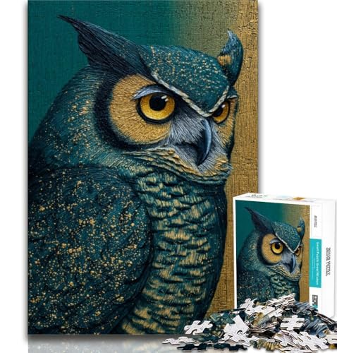 Puzzle für Erwachsene, 1000 Teile, Eule, als Lernspiel, Herausforderungsspielzeug, zur Heimdekoration, für Kinder ab 14 Jahren, 38x26cm von FLKFDOZ