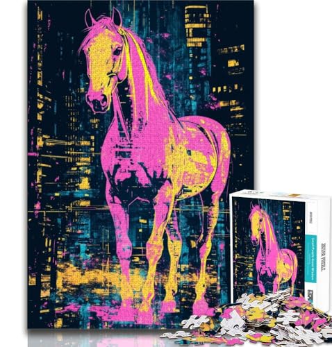 Puzzle für Erwachsene, 1000 Teile, Fantasiepferd, für Lernspiele, Herausforderungsspielzeug, für die Heimdekoration, für Kinder ab 14 Jahren, 38x26cm von FLKFDOZ