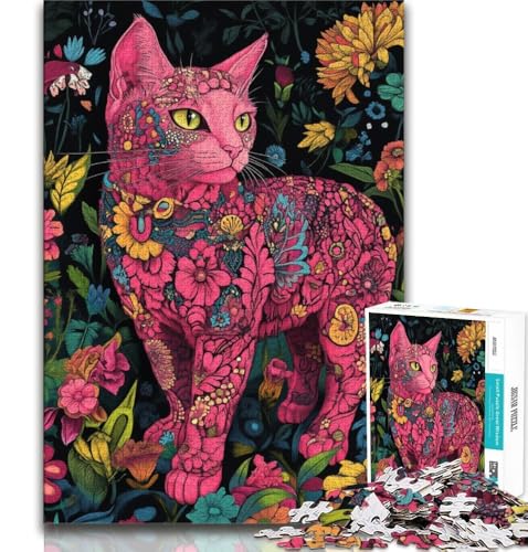 Puzzle für Erwachsene, 1000 Teile, Katzenkunst, für Lernspiele, Herausforderungsspielzeug, für die Heimdekoration, für Kinder ab 14 Jahren, 38x26cm von FLKFDOZ