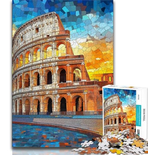 Puzzle für Erwachsene, 1000 Teile, Kolosseum, als Lernspiel, Herausforderungsspielzeug, als Heimdekoration, für Kinder ab 14 Jahren, 38x26cm von FLKFDOZ