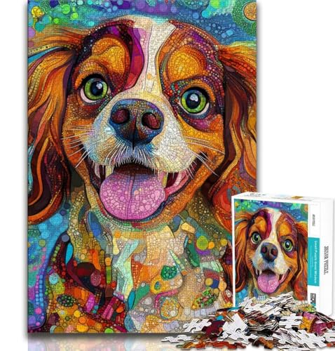 Puzzle für Erwachsene, 1000 Teile, Kunsthund, für Lernspiele, Herausforderungsspielzeug, für die Heimdekoration, für Kinder ab 14 Jahren, 38x26cm von FLKFDOZ