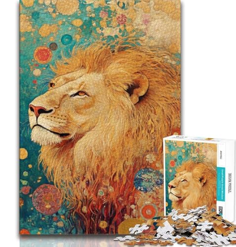 Puzzle für Erwachsene, 1000 Teile, Löwenkunst, für Lernspiele, Herausforderungsspielzeug, für die Heimdekoration, für Kinder ab 14 Jahren, 38x26cm von FLKFDOZ