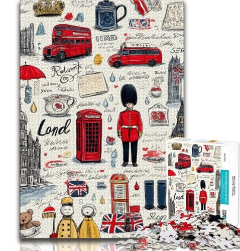 Puzzle für Erwachsene, 1000 Teile, London, als Lernspiel, Herausforderungsspielzeug, zur Heimdekoration, für Kinder ab 14 Jahren, 38x26cm von FLKFDOZ