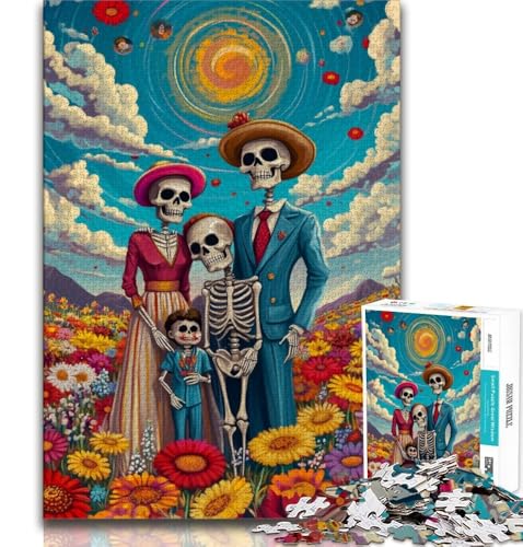 Puzzle für Erwachsene, 1000 Teile, Skelettfamilie, als Lernspiel, Herausforderungsspielzeug, zur Heimdekoration, für Kinder ab 14 Jahren, 38x26cm von FLKFDOZ