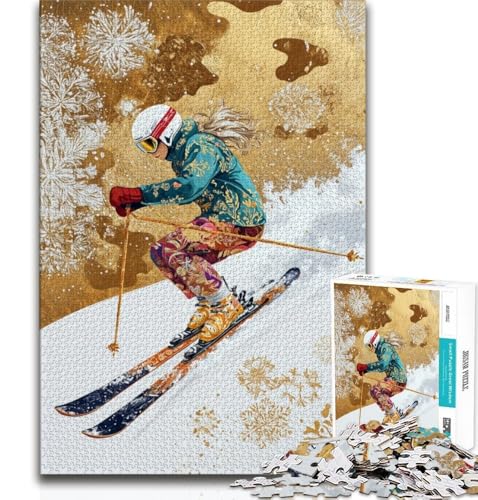 Puzzle für Erwachsene, 2000 Teile, Skifahrer, Familienaktivität, Spaß für zu Hause, Geburtstagsgeschenk, Reisegeschenke, 70x100cm von FLKFDOZ