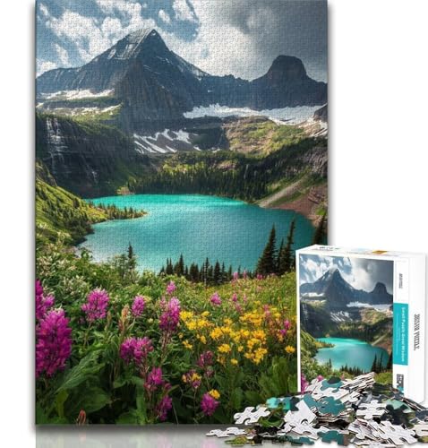 Puzzle für Erwachsene, 2000 Teile, schwierig, schöne Berge und Seen, Stressabbau, schwierige Herausforderung mit passendem Poster und Quizblatt, 70x100cm von FLKFDOZ