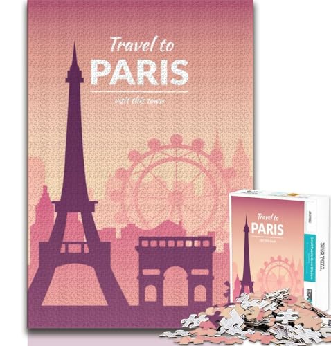 Puzzle für Erwachsene, Paris, herausfordernd und knifflig, ganze Familie für Kinder ab 14 Jahren, 38x26cm Puzzle für Erwachsene, Paris, herausfordernd und knifflig, ganze Familie für Kinder ab 14 Jahren, 38x26cm von FLKFDOZ